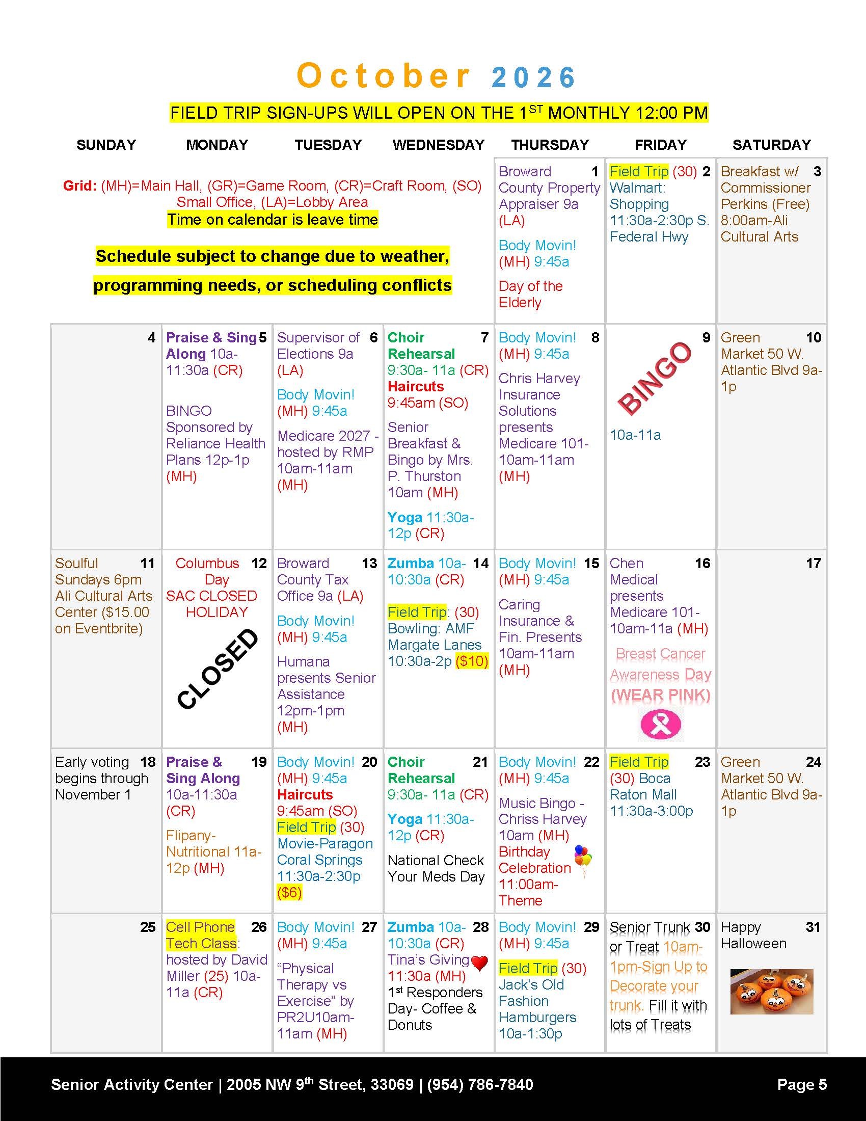 Oct 2026 Calendar