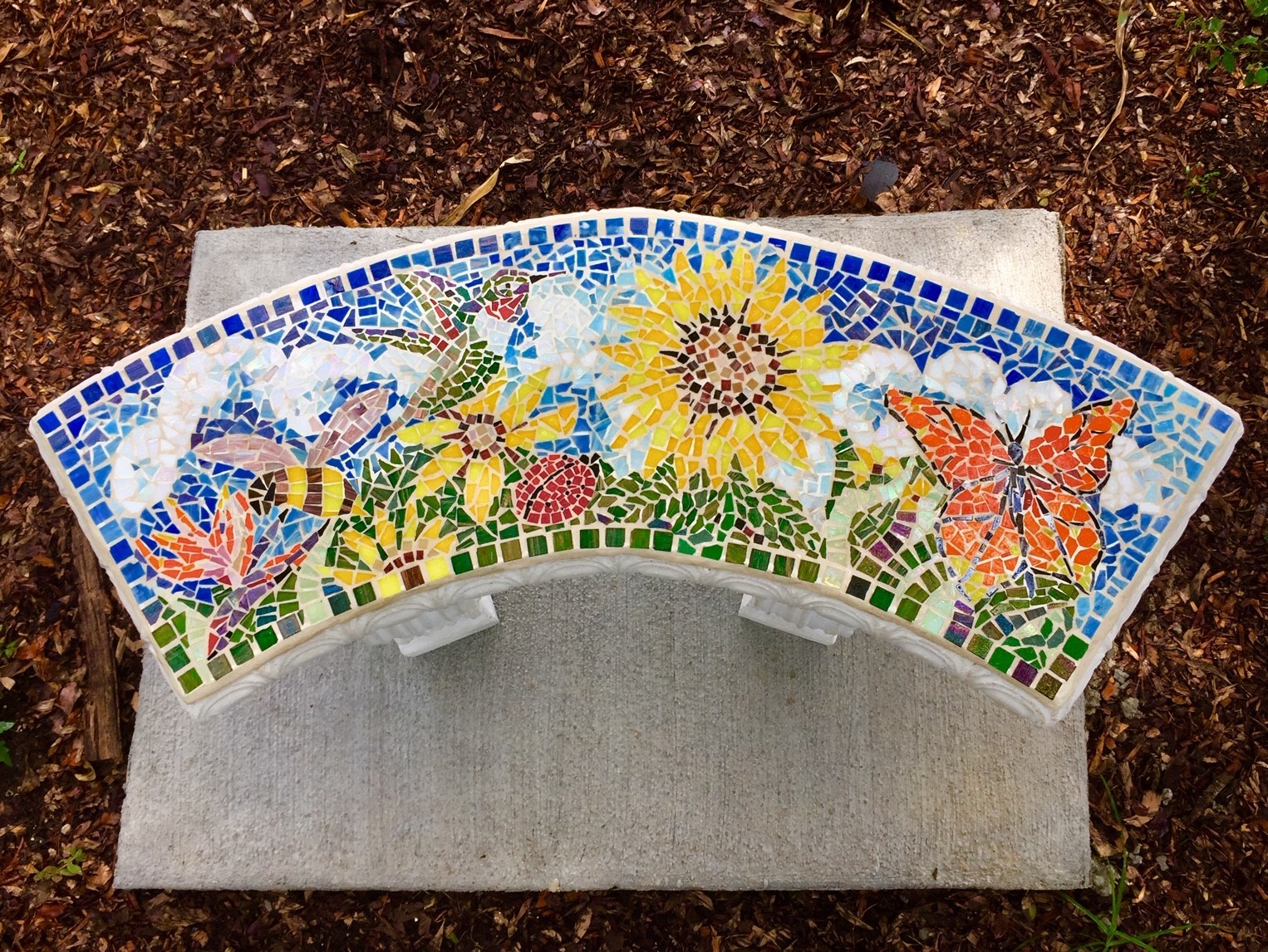 Beautiful Day in the Garden bench installed 1