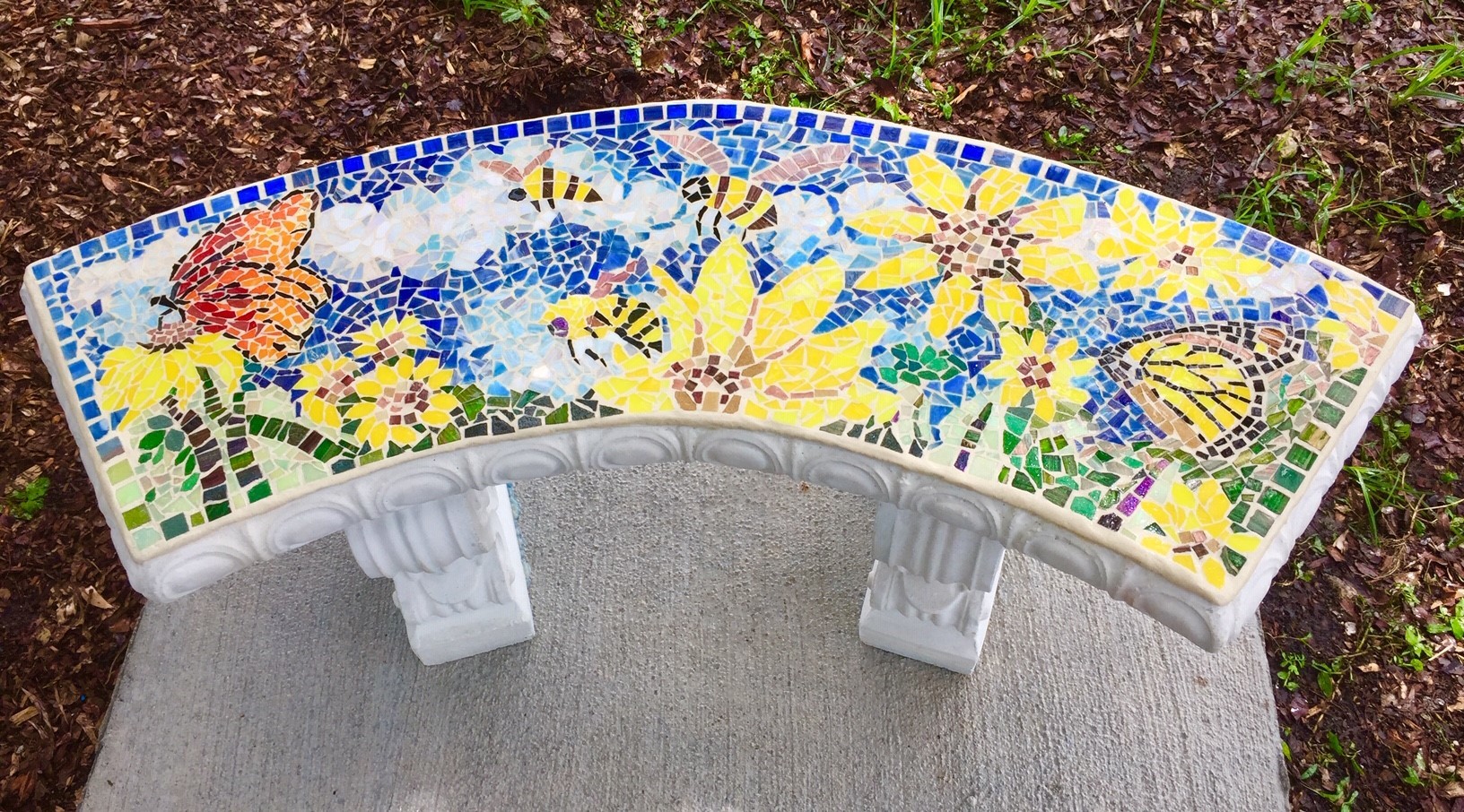 Beautiful Day in the Garden bench installed 2